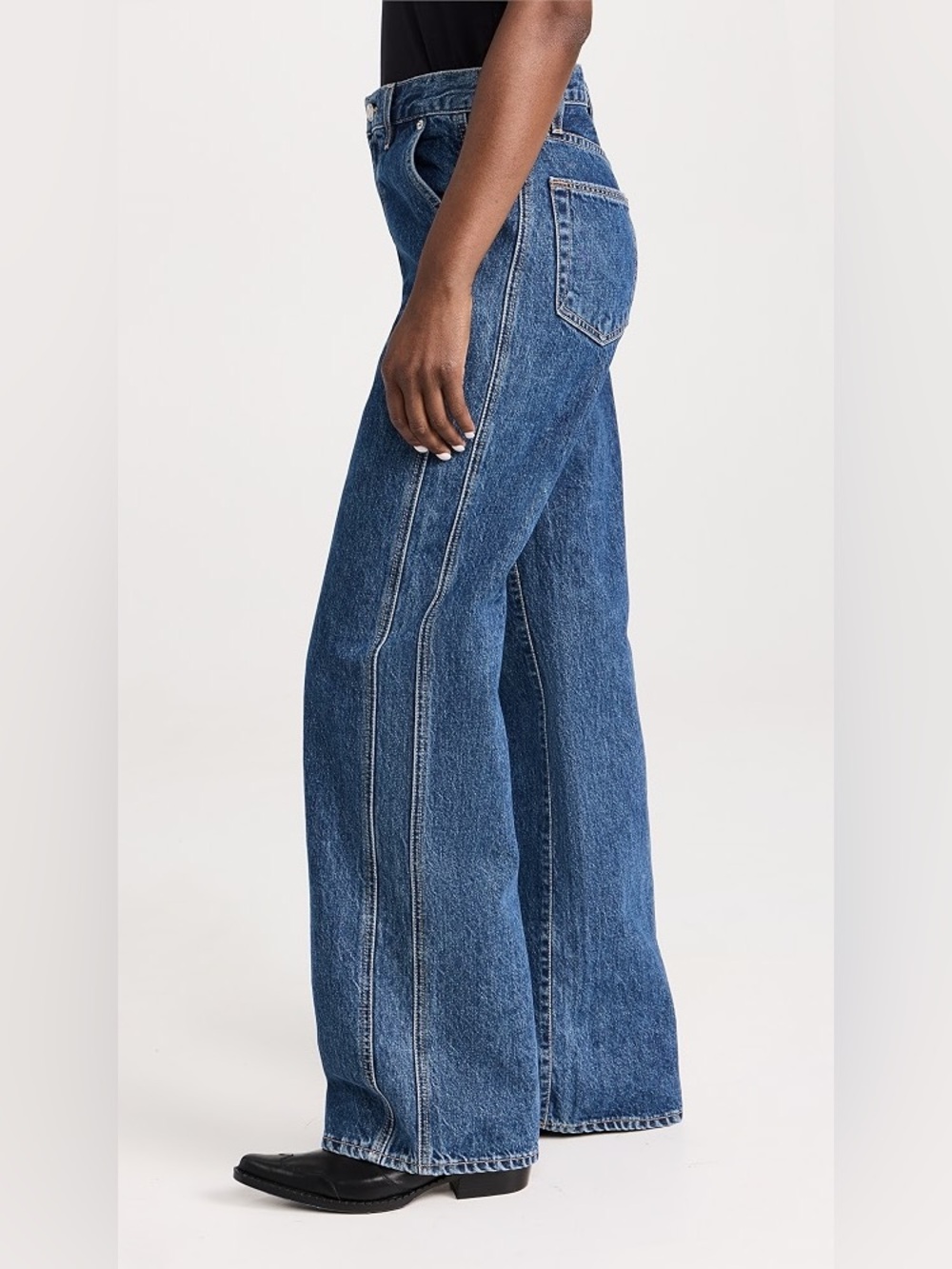 SLVRLAKE 28 Grace Double Seam Wide Leg Jeans Forbidden Love - Picture 2 of 13